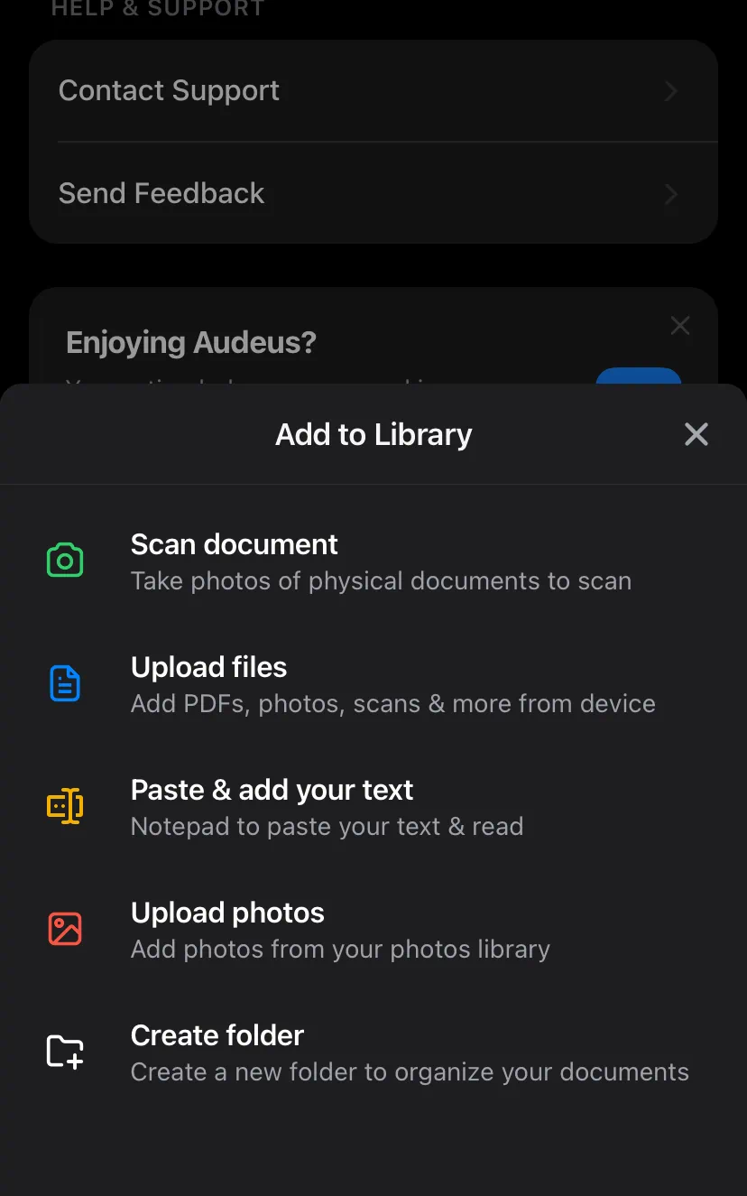 Importing documents using the iOS Files browser and library interface